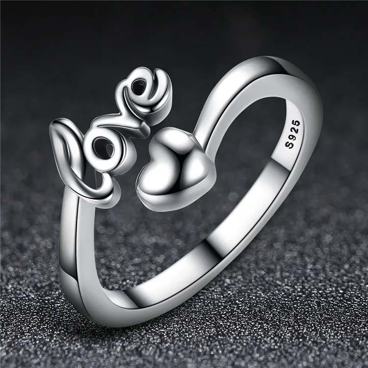 SILVERSHOPE Qings unique style open rings 925 original silver ring