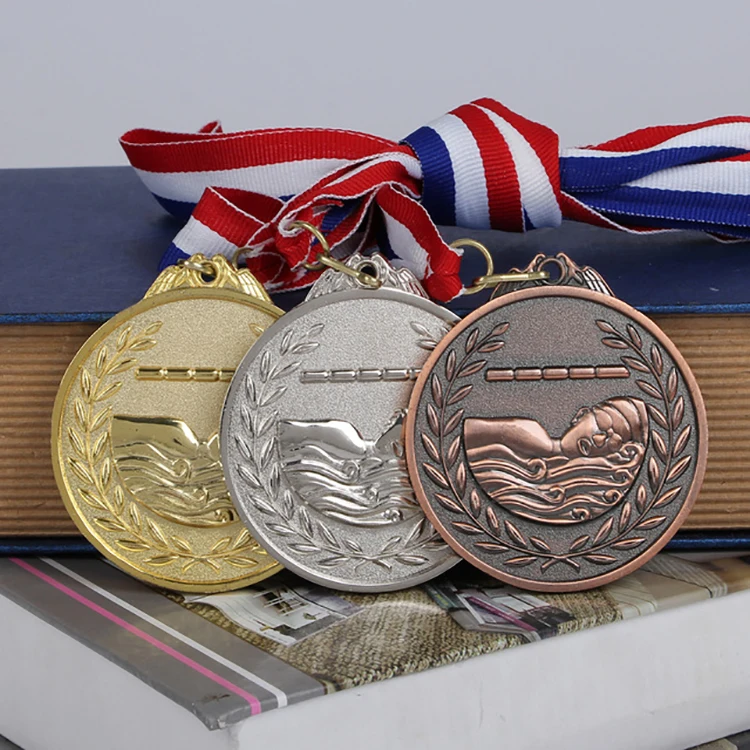 SWIMMING GOLD JOBLOT OF 100 FREE P&P MEDALS WITH RIBBONS 