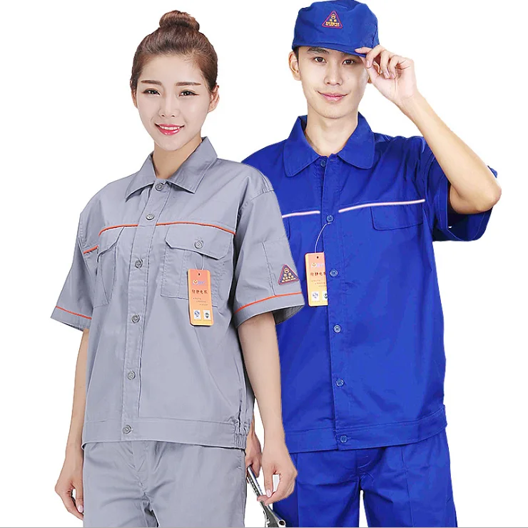 Short Sleeves Labor Protection Clothing Construction Work Clothes