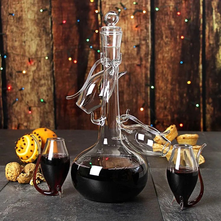 1.8L High Clear Hand Blown Lead Free Crystal Glass Wine Decanters