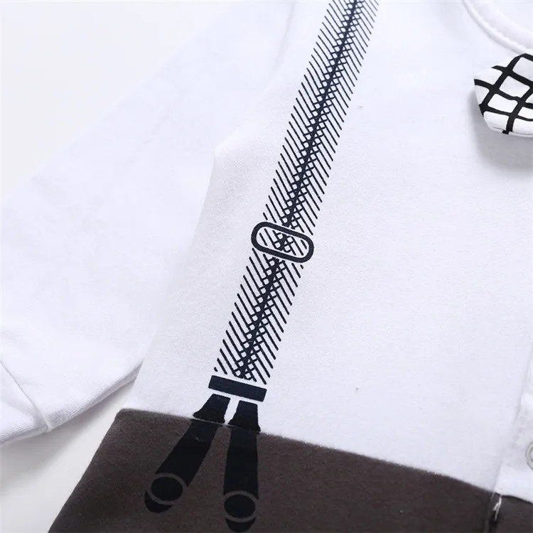 Удобная детская одежда женские комбинезоны с длинными рукавами джентльмен ребенок черный комбинезон младенческой