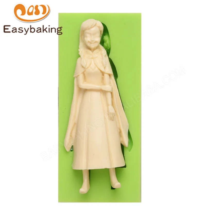 Frozen Anna and Elsa Shape Fondant Silicone Molds for Cake Decorating