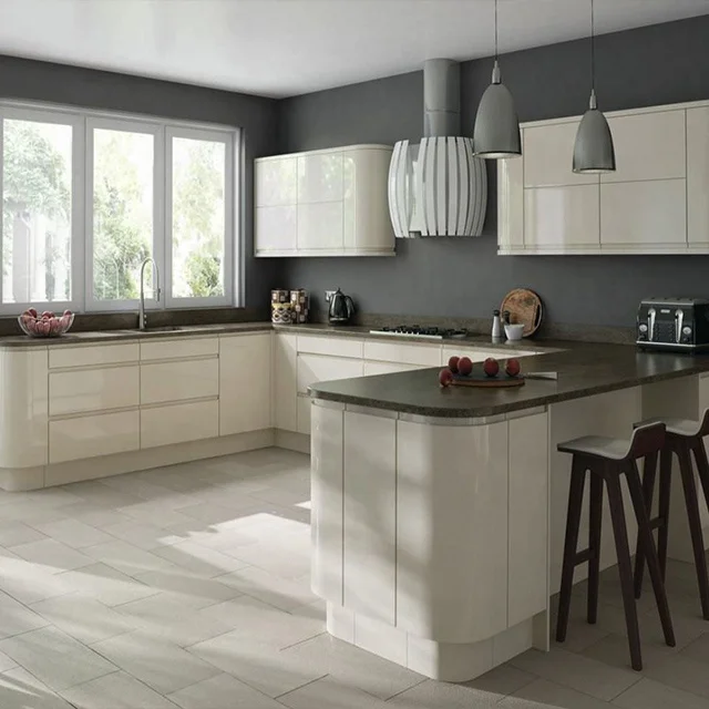 Vermonhouzz New Model Curved Kitchen Cabinets Designs Modern Type Proficient China Supplier
