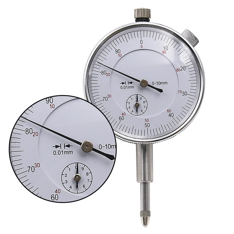 Growment Dial Indicator Gauge 0-10mm Meter Precise 0.01 Resolution Concentricity Test 
