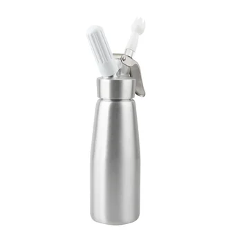 LFGB Approved Large 500ml Professional Aluminium Whipped Cream Dispenser Includes 3 Culinary Decorating Nozzles