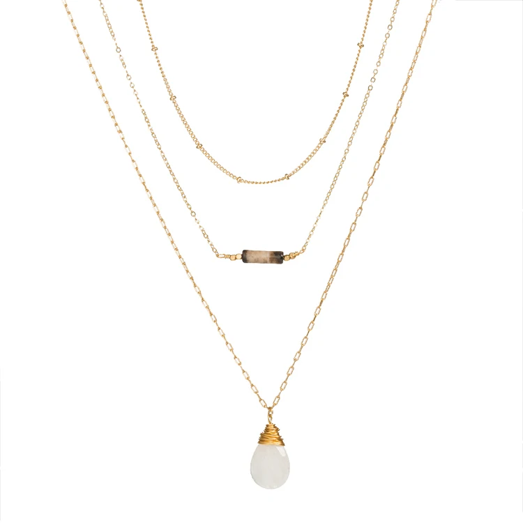 Gold Wire Wrapped Clear Crystal Drop 