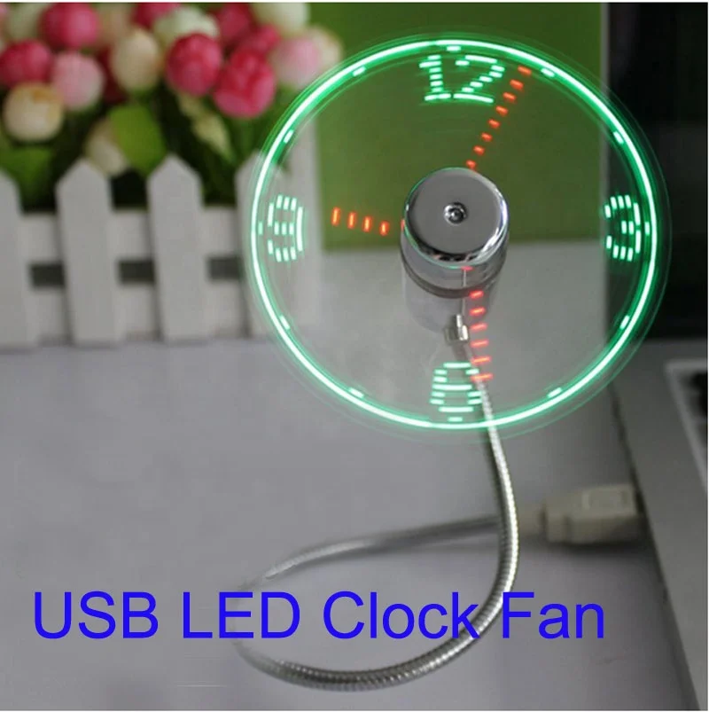 Портативный мини-USB-вентилятор с гибкой ножкой и дисплеем в режиме реального