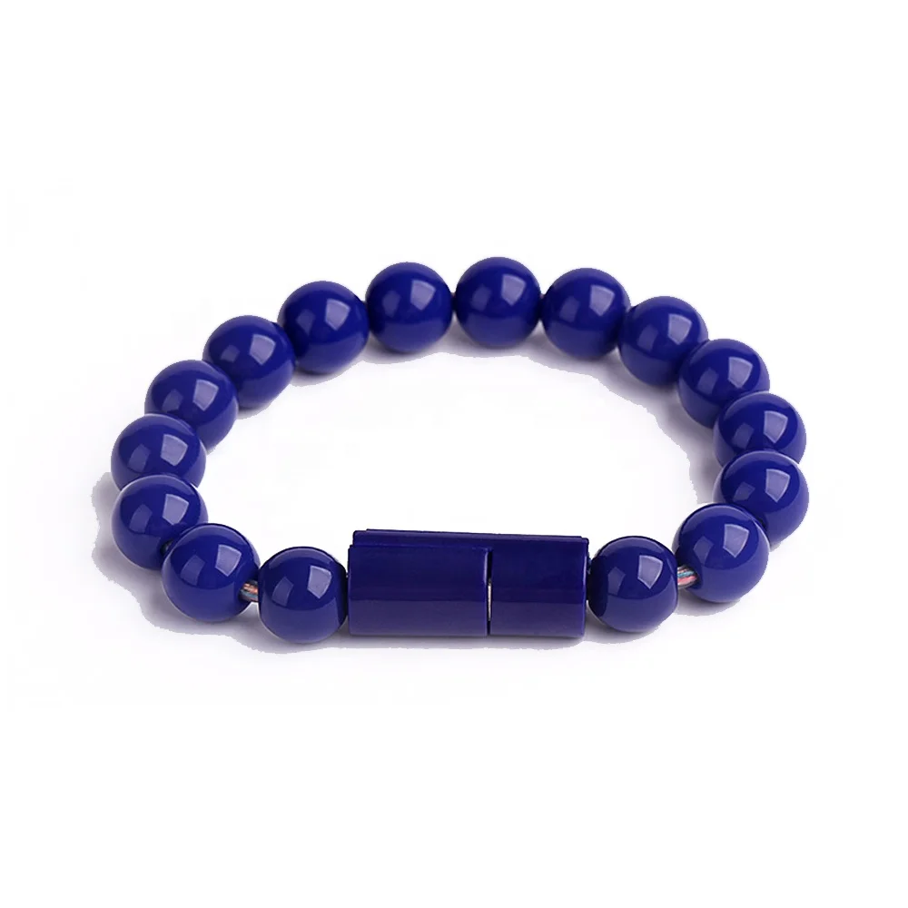 Креативные USB-кабели для передачи данных браслет с бусинами USB-кабель для зарядного устройства