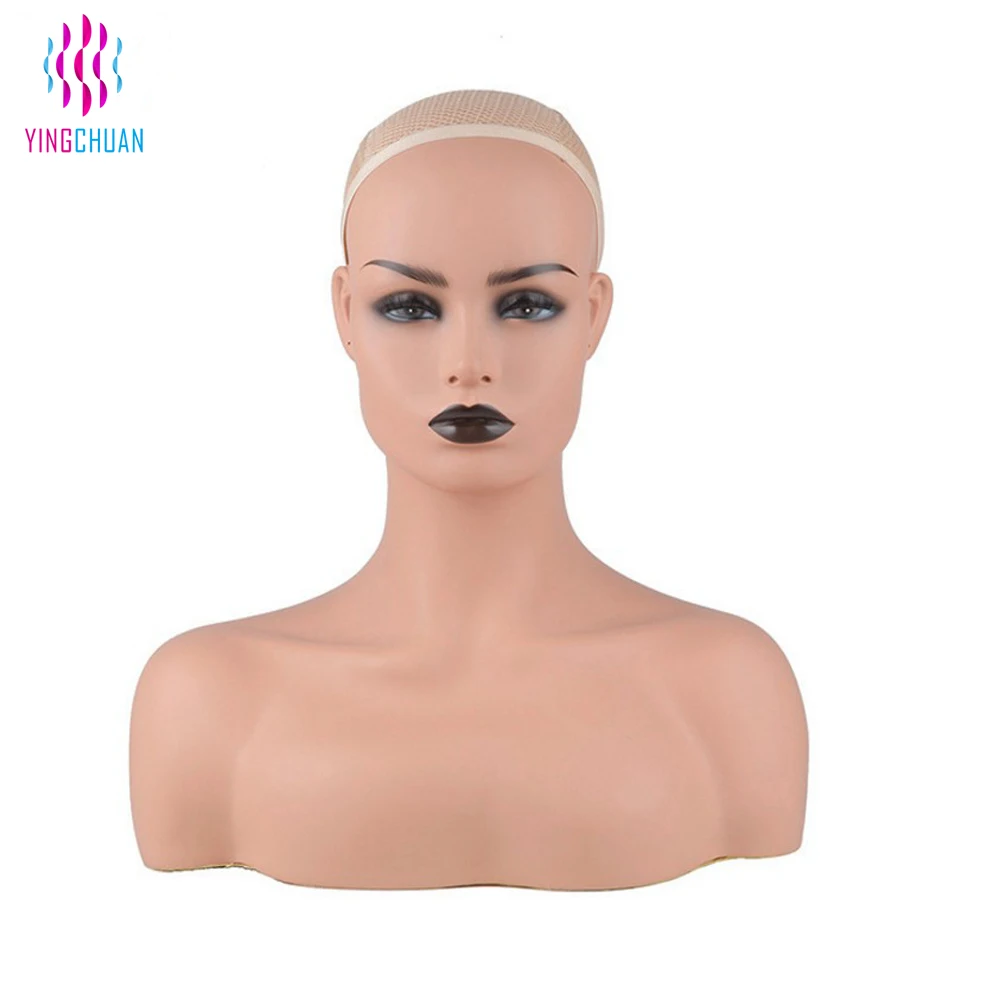 Female Life Size Mannequin Head With Shoulder Wigs Display Plastic Mannequin Head Buy Life