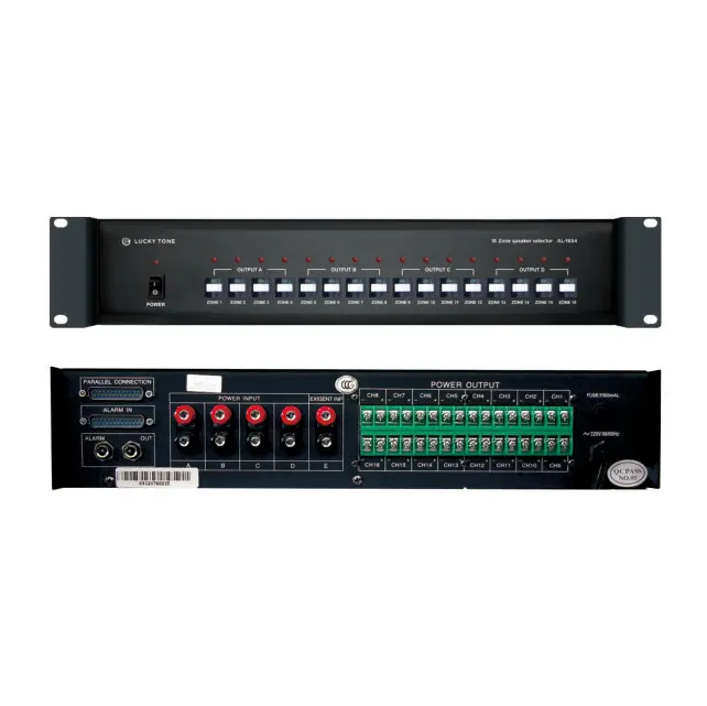 Lucky Tone Analog Public Address System Controls 16 Zone Speaker Selector for Zone Paging