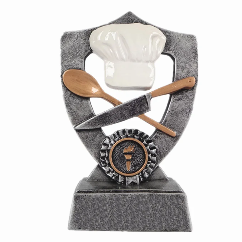 Handmade Chef Hat Statue Resin Cooking Trophy Award