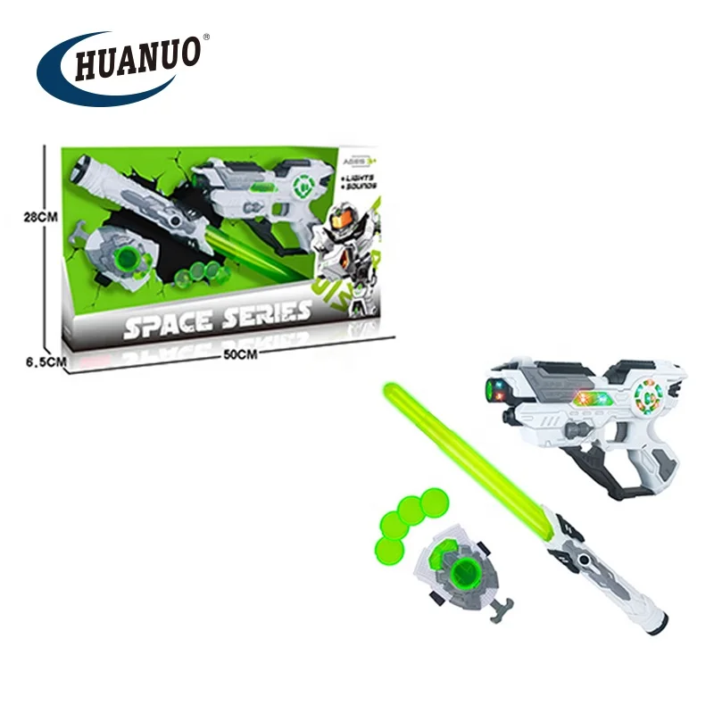 Flashing Space Wars Set - Laser Sword Toy Plastic Gun Toys