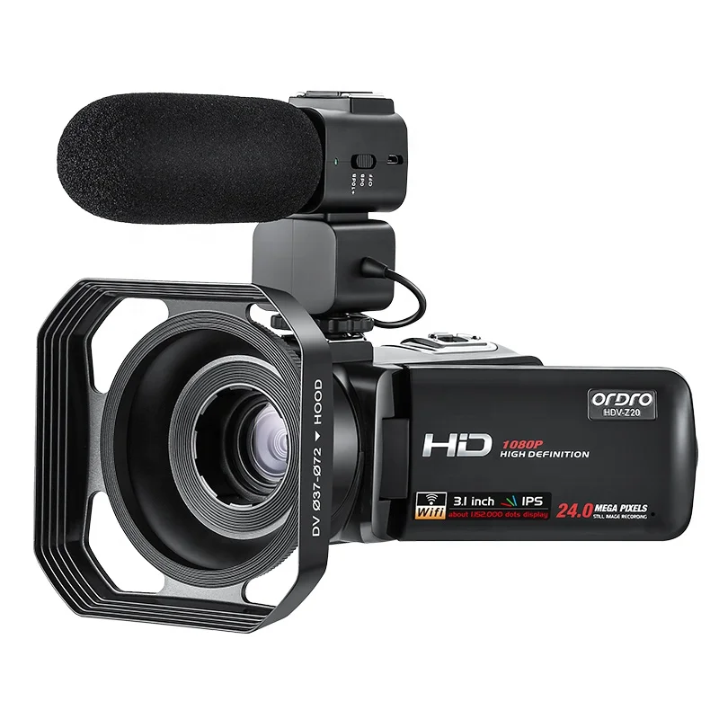 ORDRO Z20 Camcorder - Full HD, 16X Zoom, IPS Touch Panel