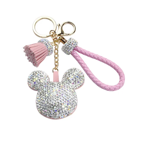 Брелок для ключей в виде Микки Мауса, со стразами