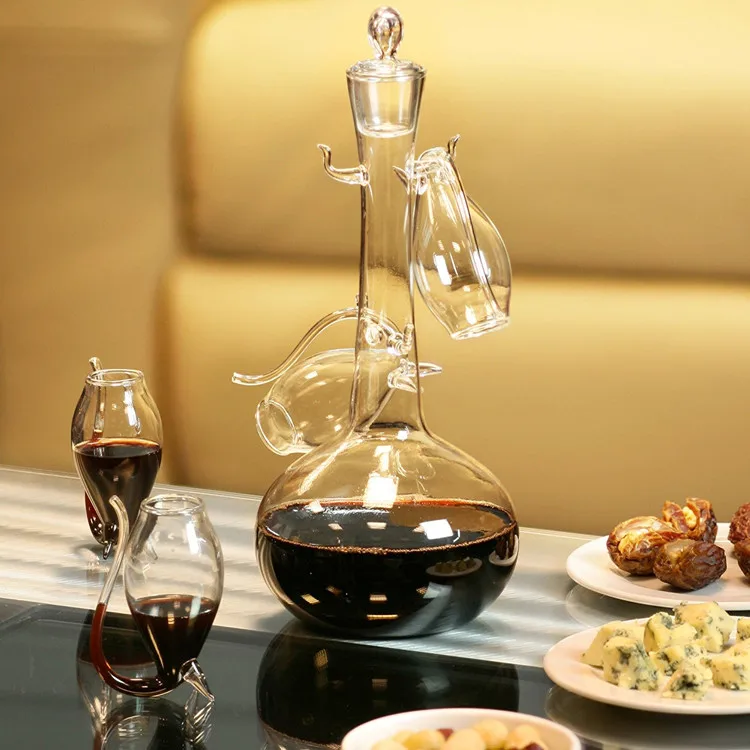 1.8L High Clear Hand Blown Lead Free Crystal Glass Wine Decanters