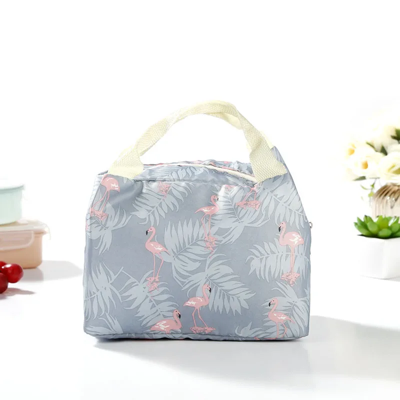 Functional Pattern Cooler Lunch Box Portable Insulated Canvas