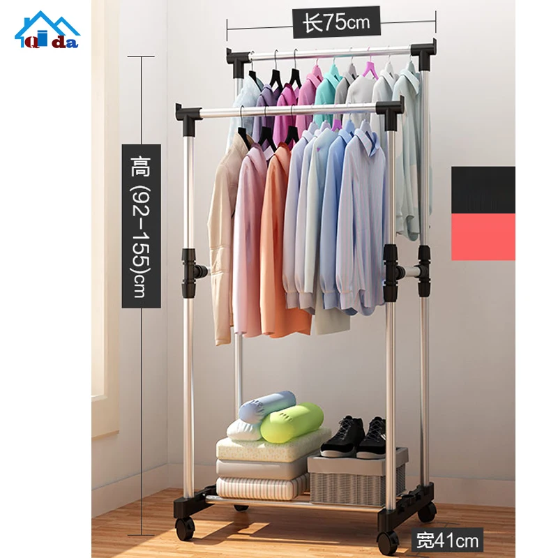 Good Sell Round Portable Double Pole Clothes Rack for Room