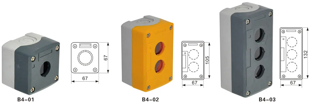 Waterproof Plastic Button Box with Two Holes - Push Button