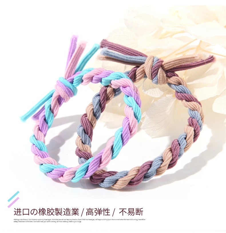 Заводская поставка элегантная прочная плетеная эластичная лента для волос с завязанным бантом