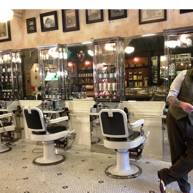 LUX Customized Modern Barber Shop Display Furniture for Salon Design