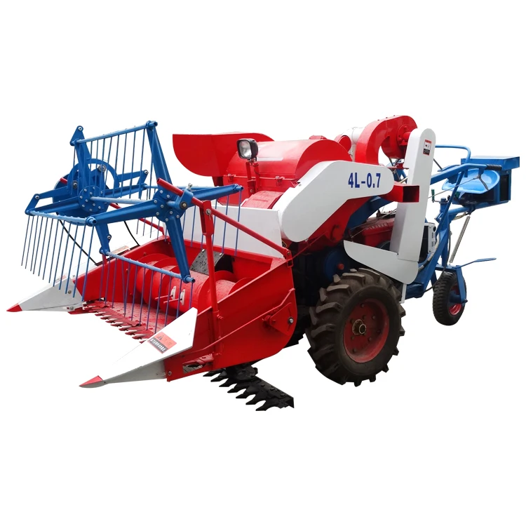 Newest Factory Price Mini Combine Harvester Wheel Type Rice Harvester