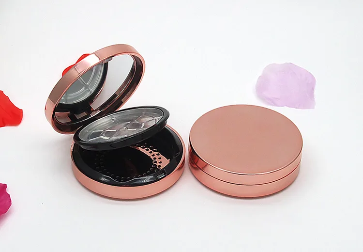 Empty Waterproof Magnetic Double Makeup Compact Powder Case With Mirror
