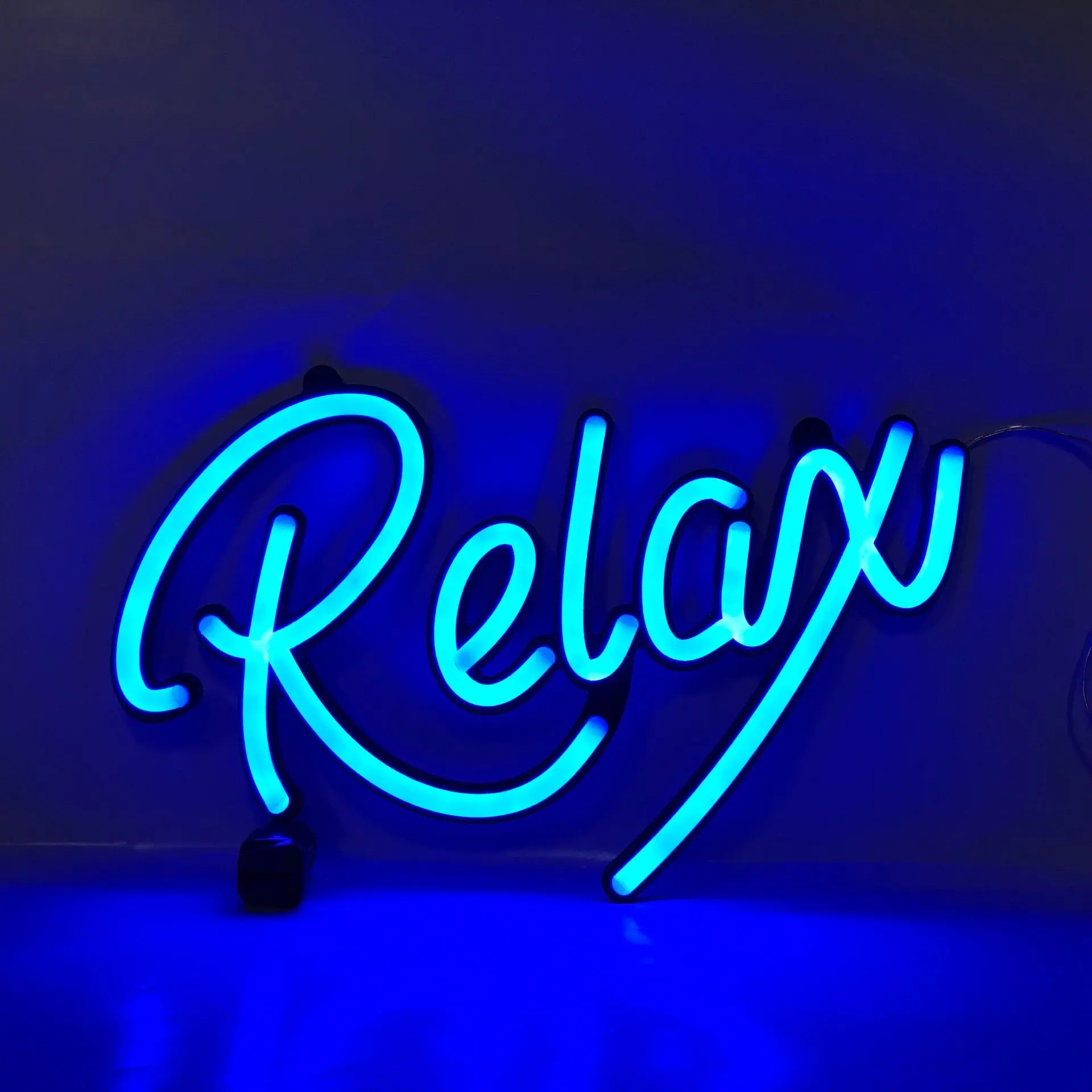 Flex led sign relax led neon light sign black acrylic panel 12v dc 3d raised letters light oem china factory E