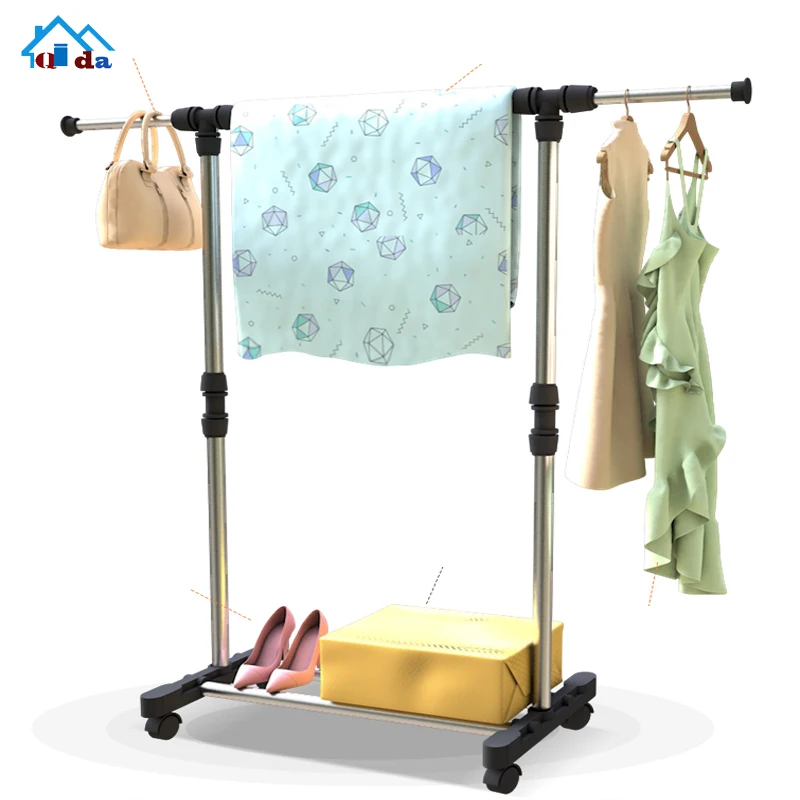 Good Sell Round Portable Double Pole Clothes Rack for Room