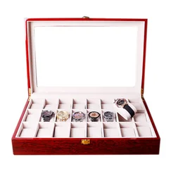 Customize piano varnish watch case 24 watch display case cherry watch box 24 slot
