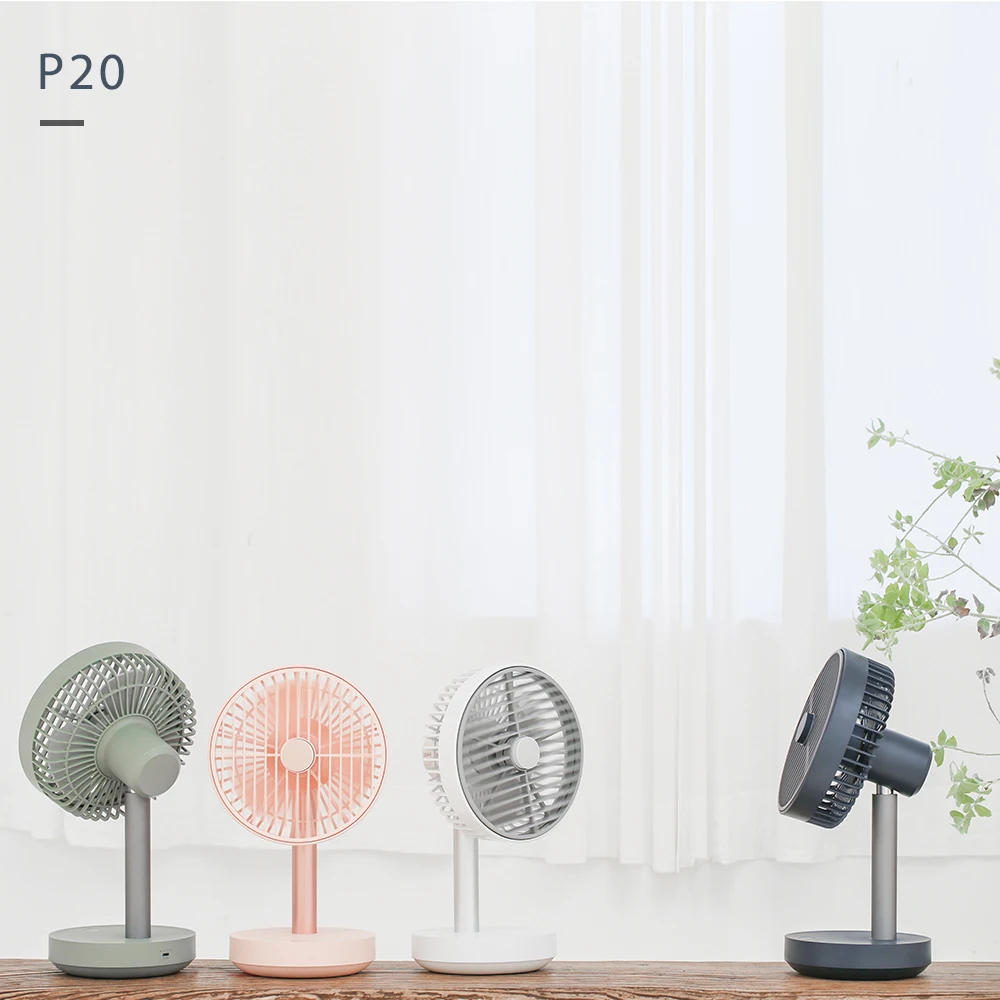 Mechanical Control Air Cooling Stand Fan with 4000mAh Battery Power Source Plastic Material