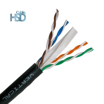 High Speed Cat6 Cat6A Outdoor Ethernet Networking Lan Cable Twisted Pair UTP Cat 6 6A Waterproof 23AWG 0.56mm BC CCA 1000ft