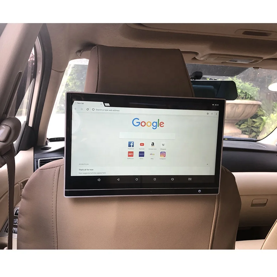 Android 9.0 Headrest Monitor for Nissan Qashqai Tiida Patrol Navara Leaf Quest Car Televisions Player Video Screen