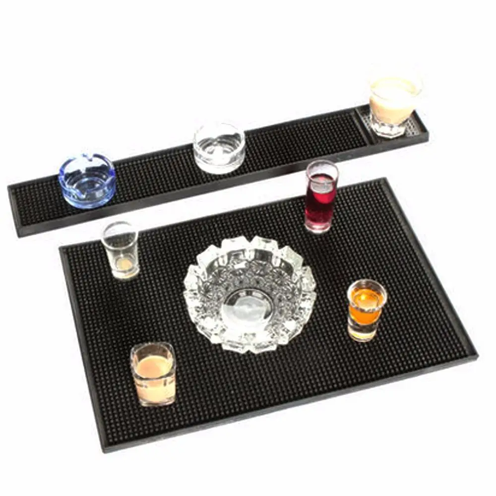 Customized Logo Soft Silicon PVC Rubber Polyester Sublimation Bar Mat and Bar Runner for Beer Vodka Whiskey Gin Promotions