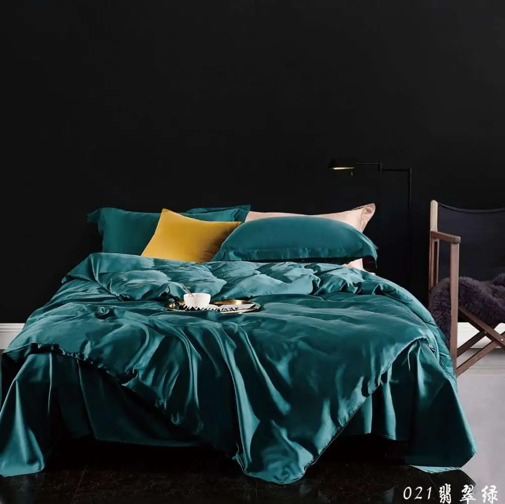 
60S Tencel, летнее постельное белье 100% Lyocell, 4 шт. постельных принадлежностей (подушка, пододеяльник, простыня) 