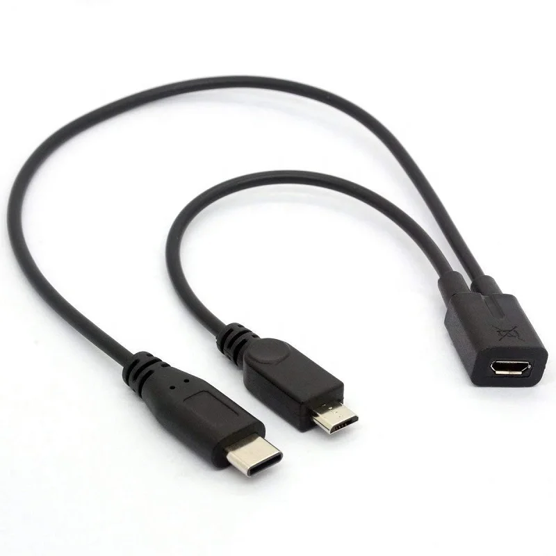 Frø metodologi madras Wholesale Micro USB Female Splitter to micro usb Male Type C Male y Cable  From m.alibaba.com