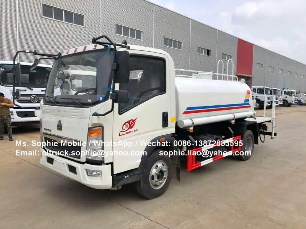 Sinotruk Howo 4x2 Right Hand Drive 5cbm Water tank Truck for Tanzania