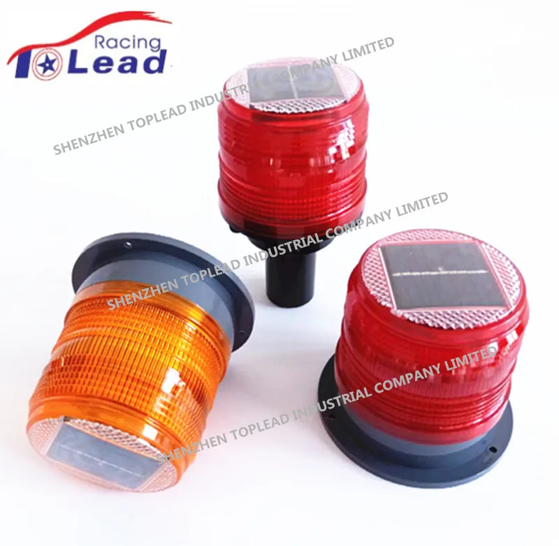 Strobe Beacon Flashing Solar Warning Light  Barricade  LED Tower Aviation Obstruction Aircraft Solar Traffic for Road