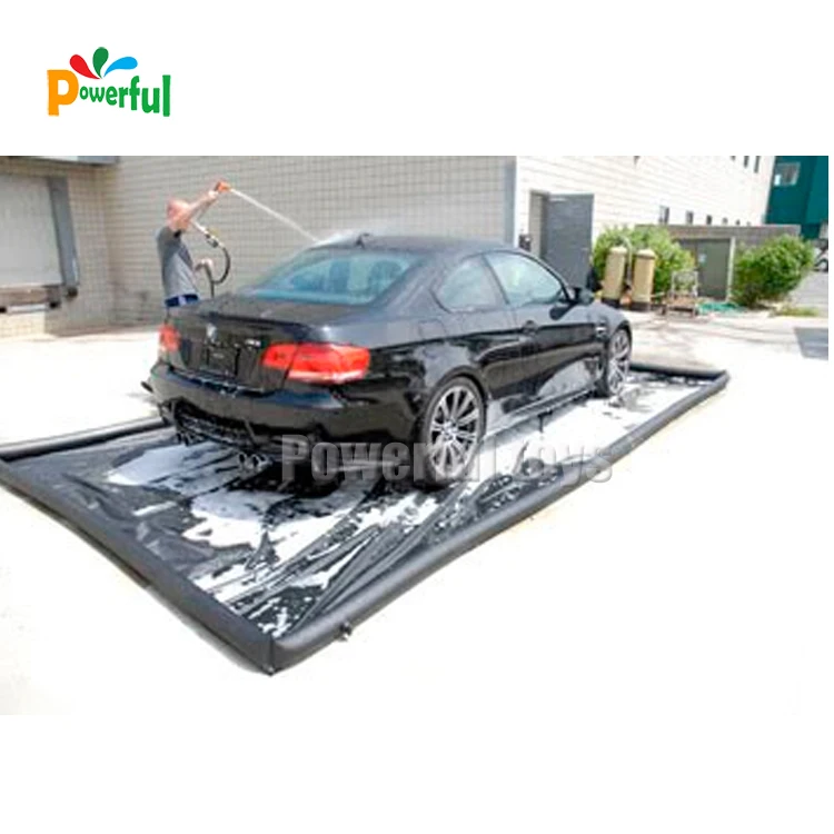 black water containment inflatable car wash
