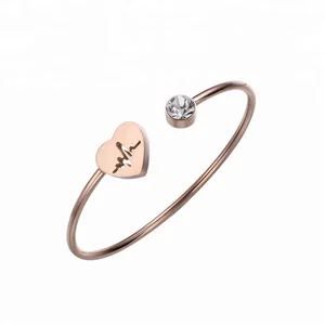 Loftily Jewelry Premium 316L Stainless Steel Lips Diamond Imitation Pearl Cuff Bangle for Children's Fashion Anniversary