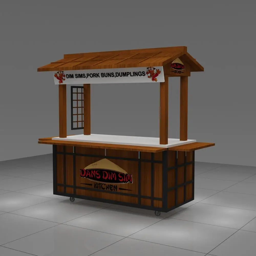 wooden coffee cart design, outdoor