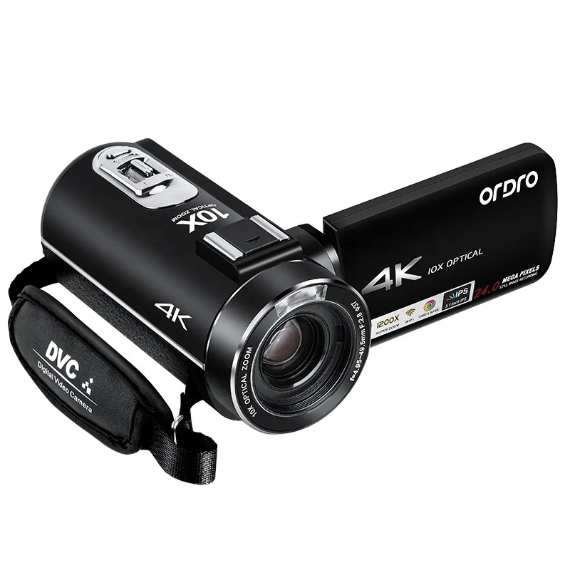 Ordro 4K Camcorder AC7 - 10X Optical Zoom & Wifi Recording