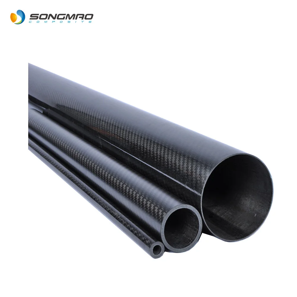 Lot De 2 Tubes En Fibre De Carbone 3K - Longueur 500 Mm, Diamètre Ext. 14 Mm/int. 12 Mm, Sergé Mat - Pour Drones, Robots, Modélisme - 10