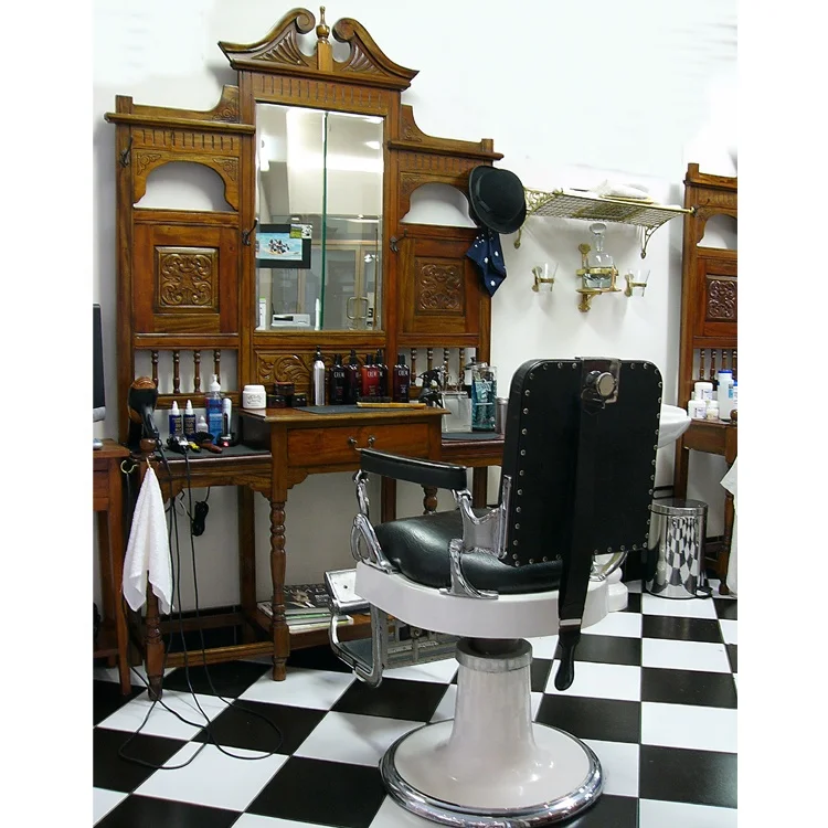 LUX Customized Modern Barber Shop Display Furniture for Salon Design