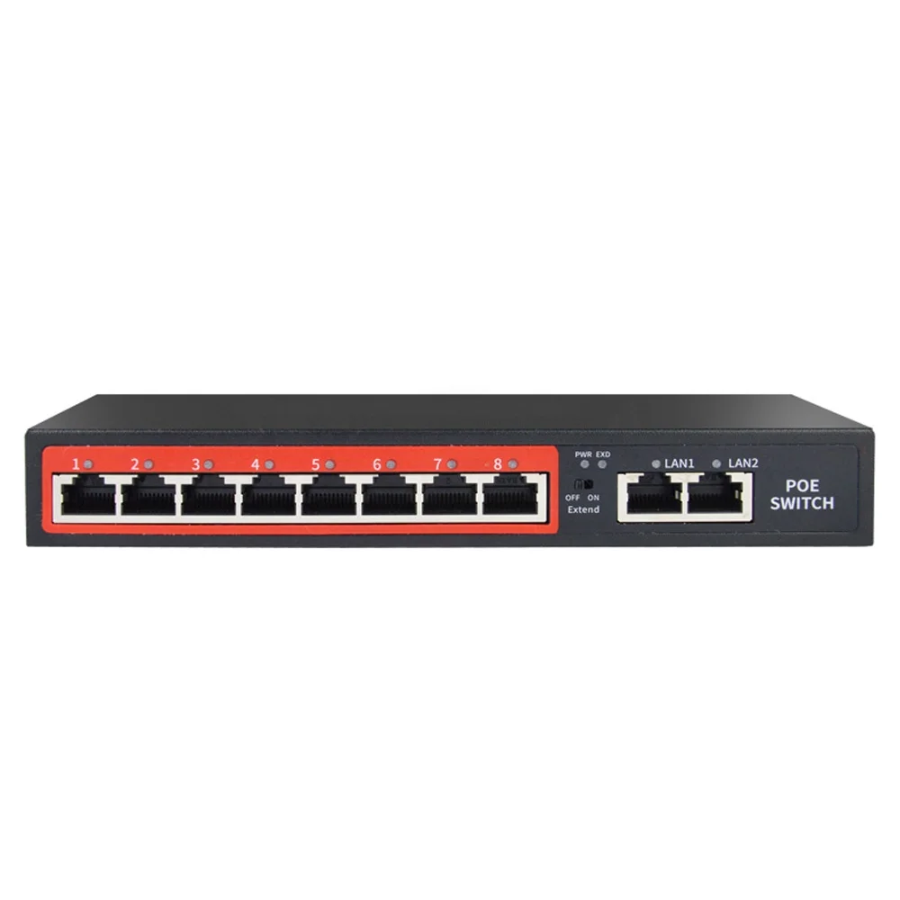 Factory High Quality  8Ports POE Switch Reverse Power Supply Ethernet Smart Switch for Ip Camera
