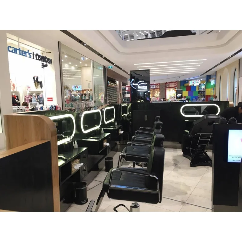 LUX Customized Modern Barber Shop Display Furniture for Salon Design