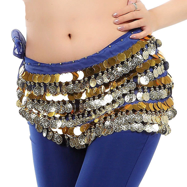 Belly Dance Belt Hip Scarf Costume Warp Skirt New Style Gold Coins Hip Scarf - Foto 5