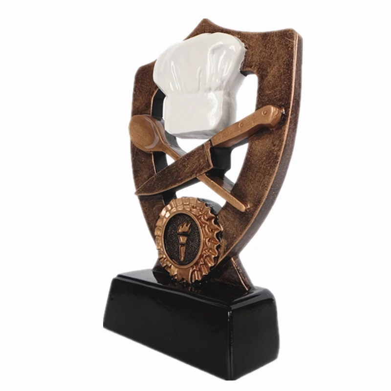 Handmade Chef Hat Statue Resin Cooking Trophy Award
