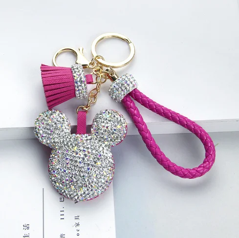 Брелок для ключей в виде Микки Мауса, со стразами