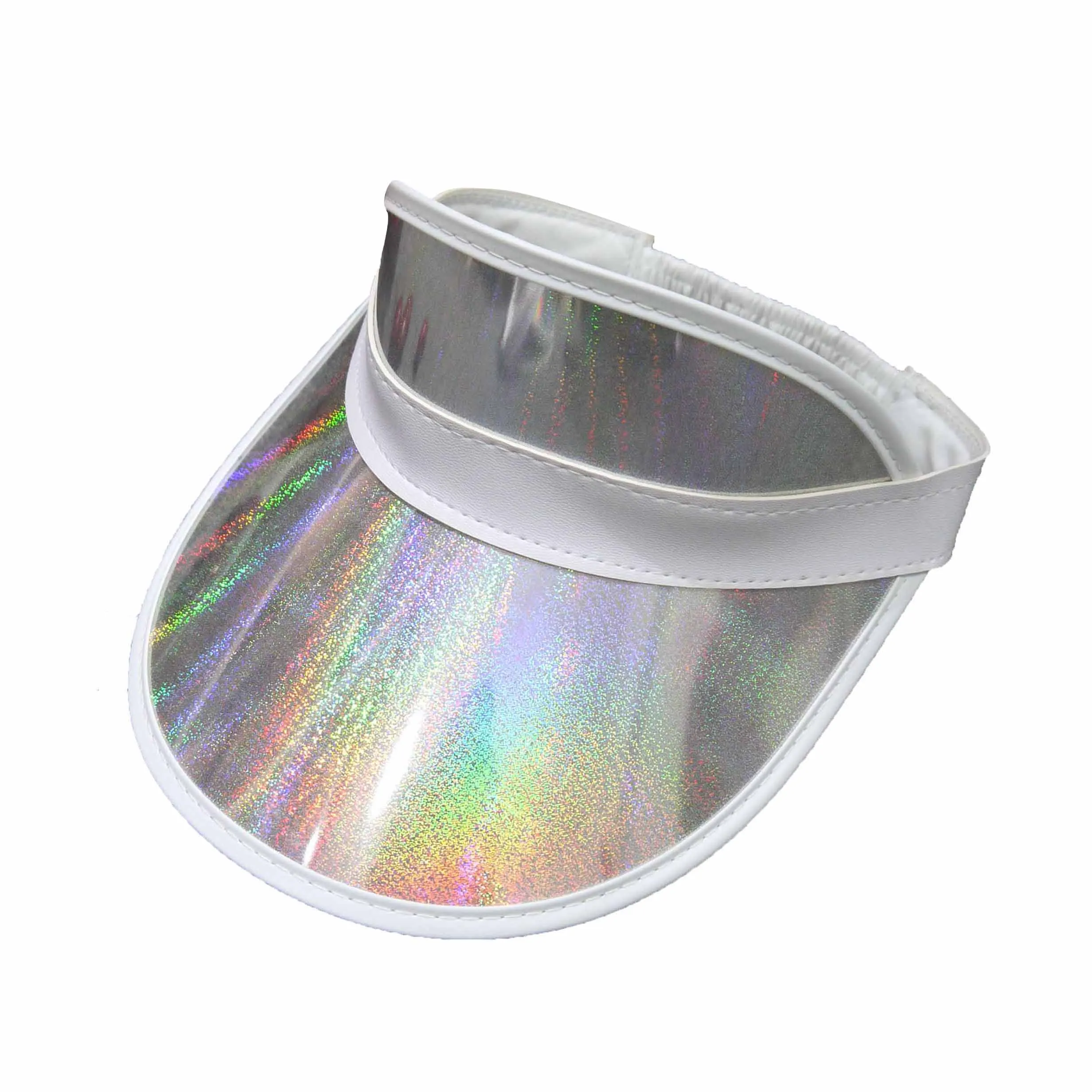 Portable Plastic PVC UV Protection Sun Visor Hat High Fashionable Shining Material for Outdoor Sports Cycling Travel Daily Use