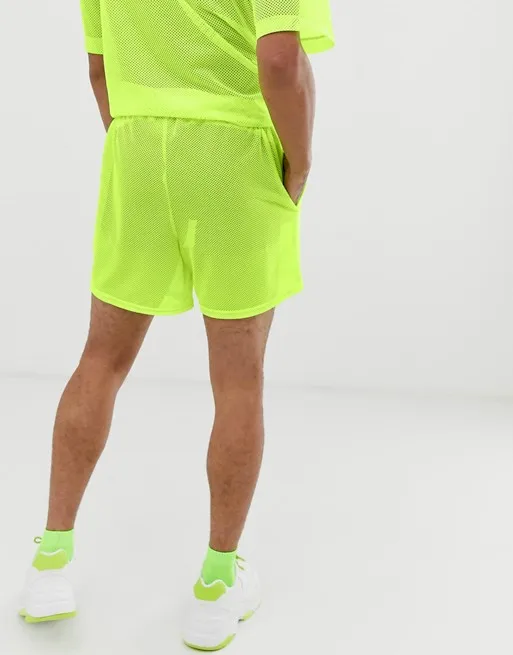 Pantalón Corto Pantalon Verde Neon Hombre Fluorescentes Pantalones